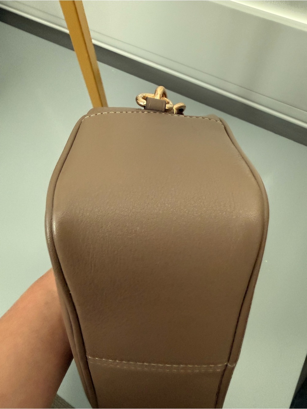 Coach Outlet small cube satchel in dark stone - Picture 7 of 9